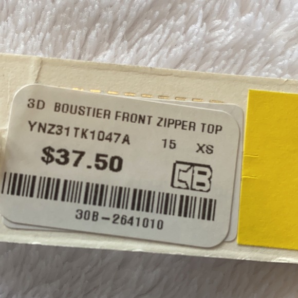 Bustier Front-Zip Blue Top - Picture 3 of 3